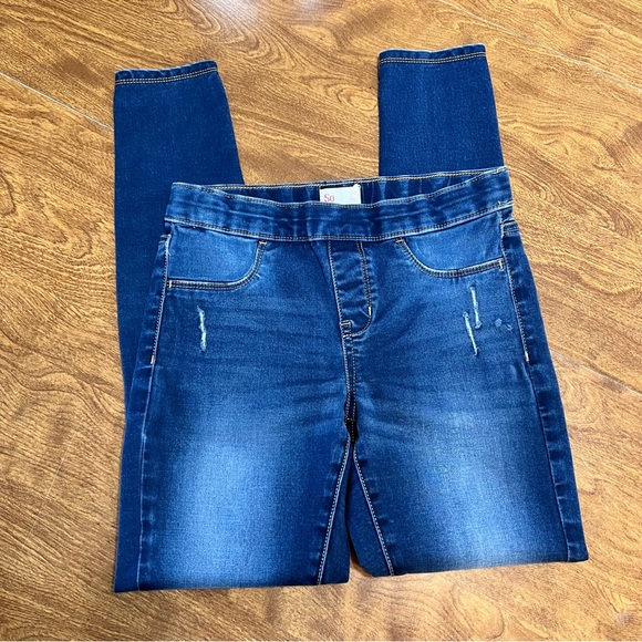 SO Medium Wash Pull On Jegging Denim Jeans kids size 14 - Picture 1 of 6
